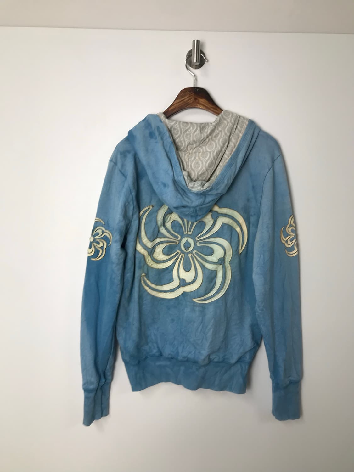 Salvage y2k 와투케 오리엔탈 레더 패치 후드집업 상품이미지4