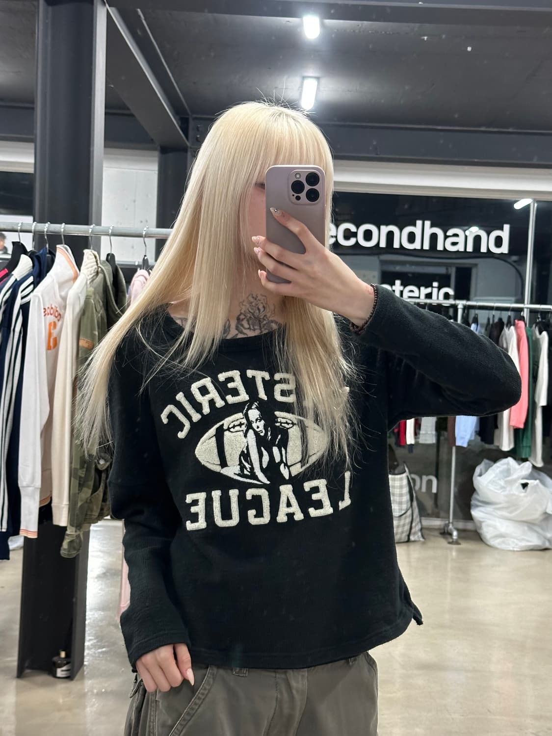 히스테릭 글래머 럭비 패치 히스걸 긴팔 니트 상품이미지1