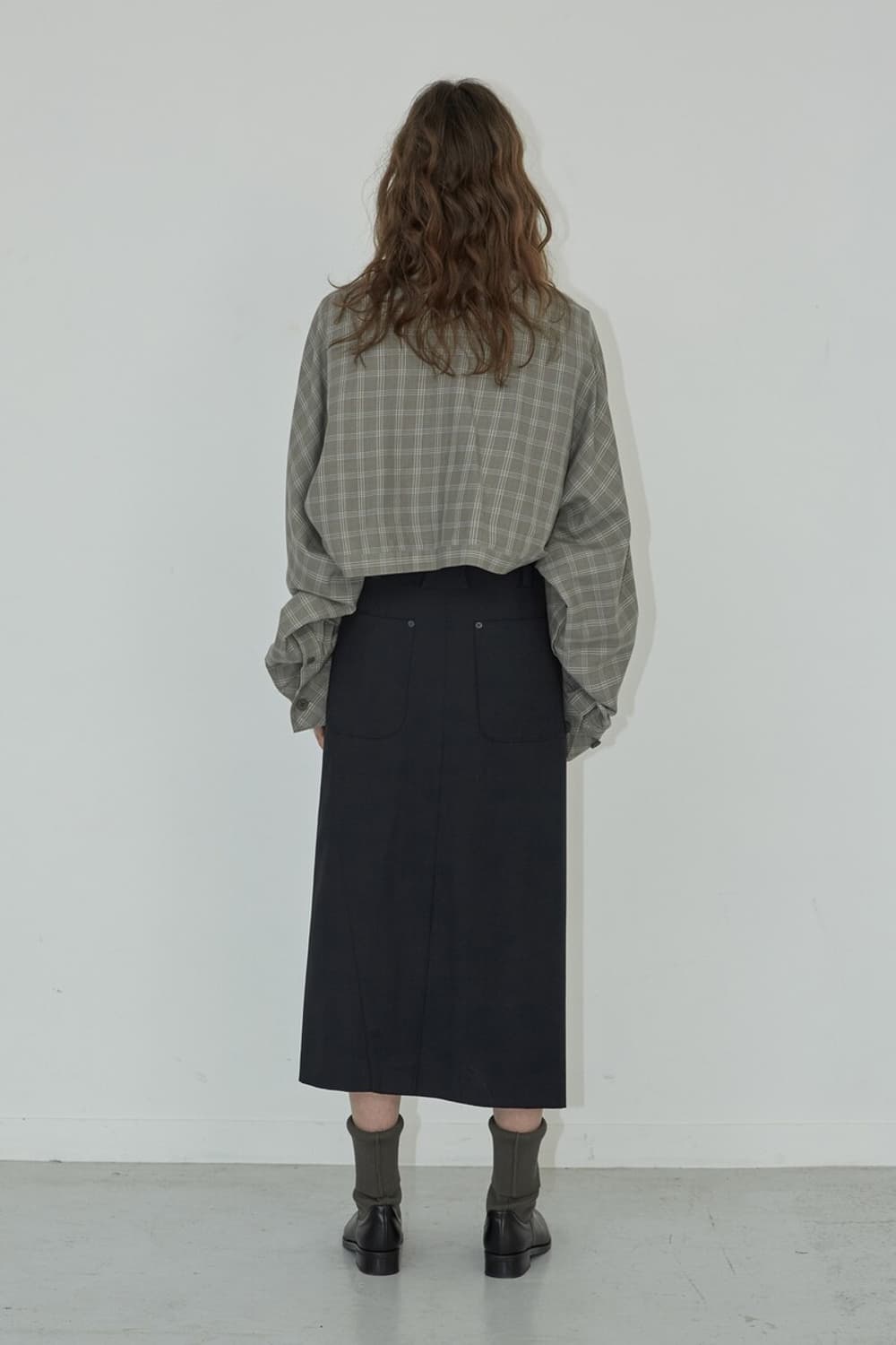 로우클래식 19FW  string skirt 스트링스커트 네이비 상품이미지3