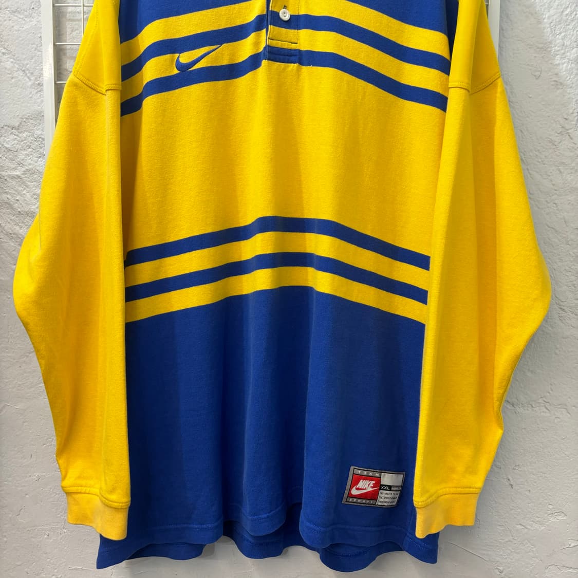 90s 나이키 올드스쿨 빈티지 배색 럭비 티셔츠 2XL 상품이미지4