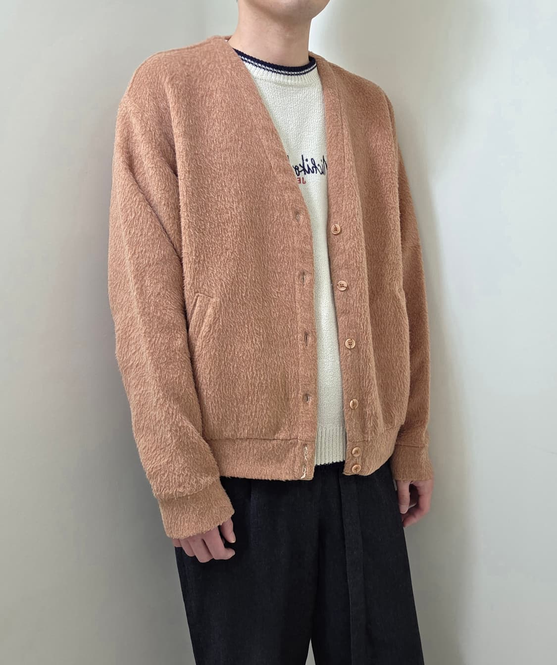 Fafatt 라이트 핑크 쉐기독 울 카디건 상품이미지2