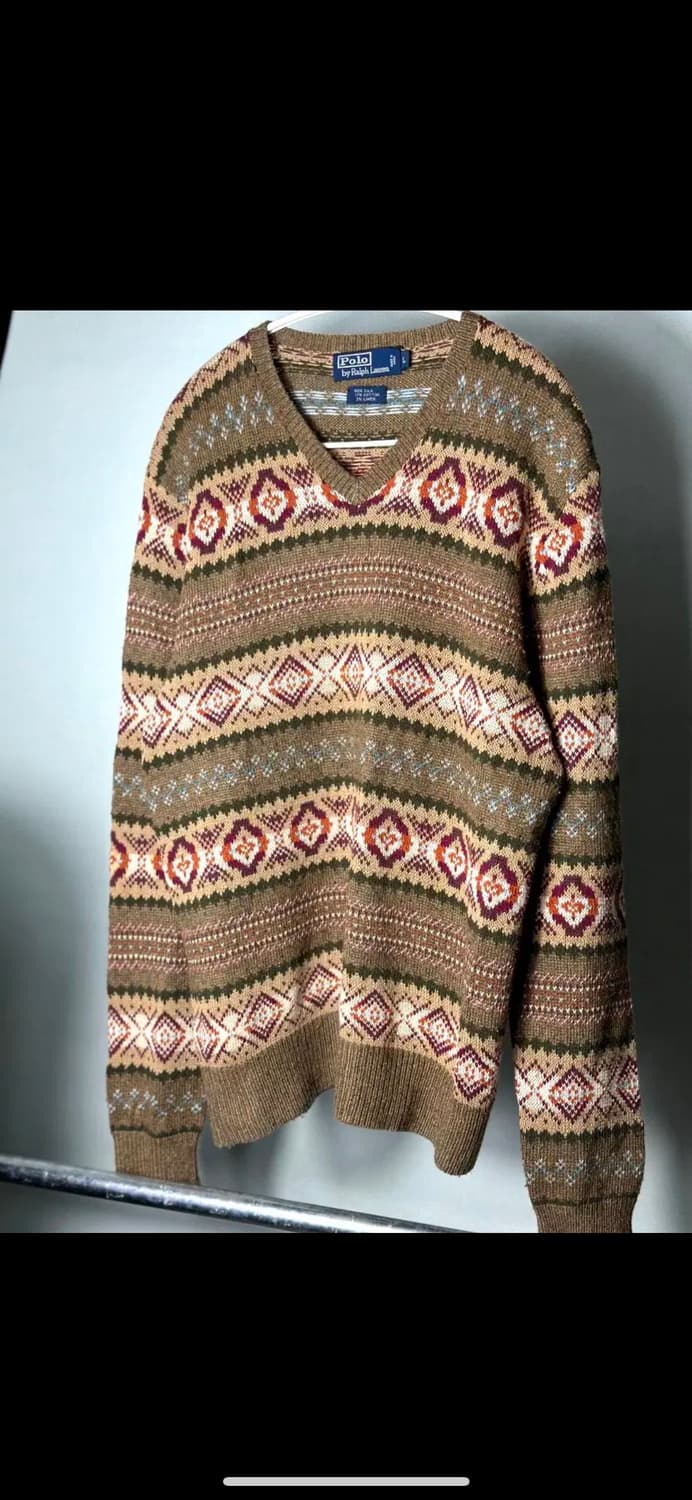 90s Polo Ralph Lauren 폴로 페어아일 니트 라지 상품이미지1