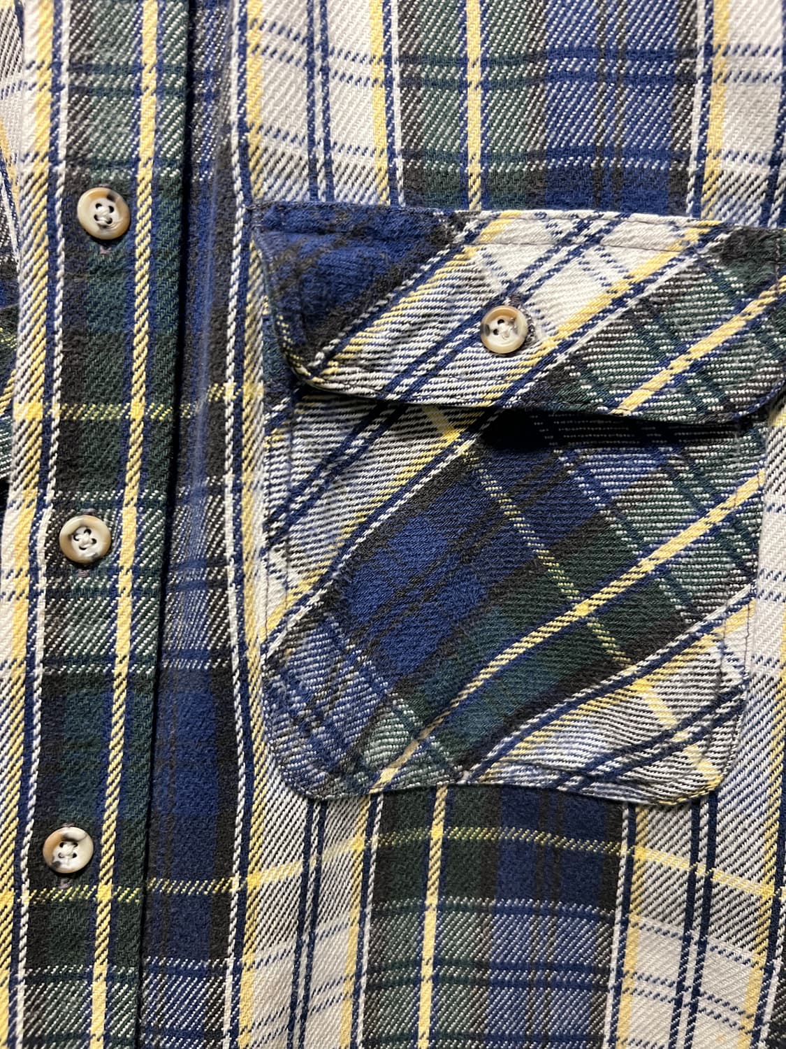 [M]90's USA 빈티지 2포켓 타탄체크 플란넬 셔츠 상품이미지3