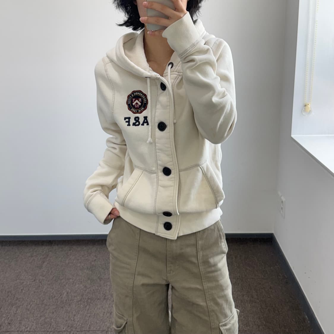 Abercrombie 아베크롬비 버튼업 후드집업 상품이미지1