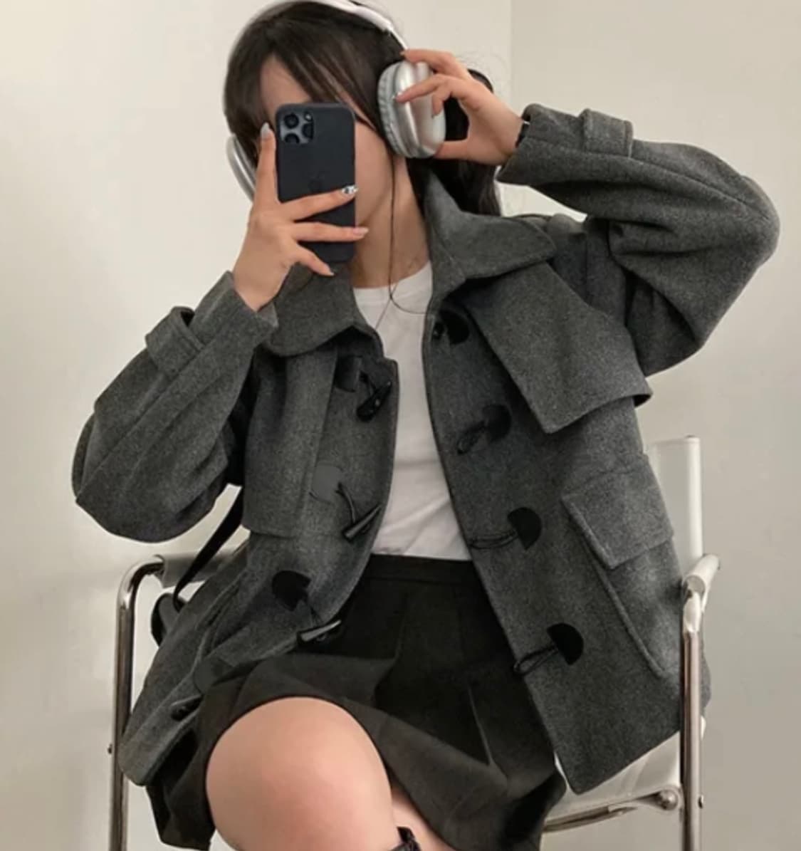 빅카라 더플 남녀공용 오버핏 떡볶이 숏코트 자켓 상품이미지3