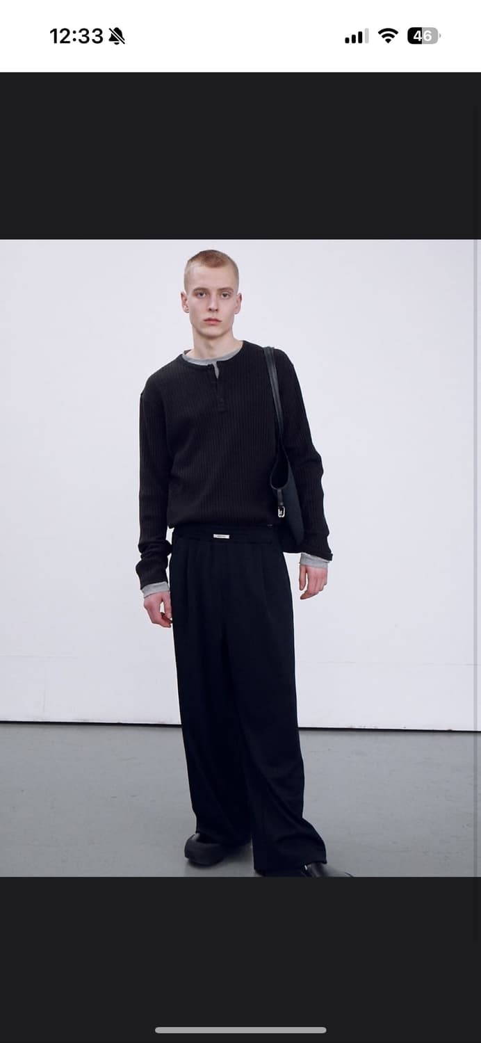 렉토 자카드 패치 헨리넥 상품이미지1