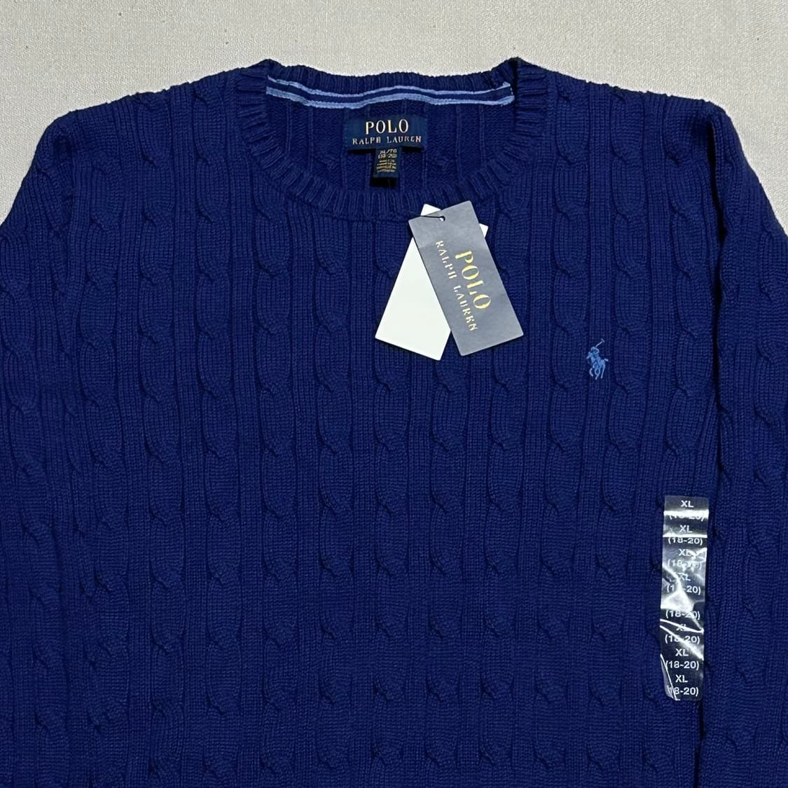 XL 새생품 폴로랄프로렌 여성용 블루 케이블 니트 상품이미지1