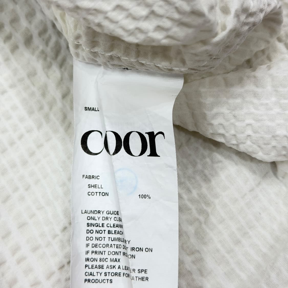 COOR 쿠어 시어서커 반팔 셔츠 남방 화이트 S 상품이미지4