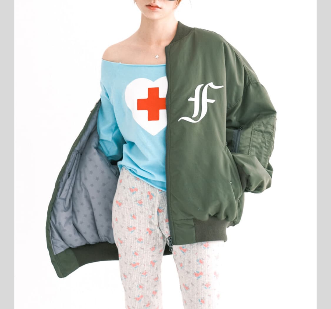샵페어리 봄버 자켓 카키 상품이미지1