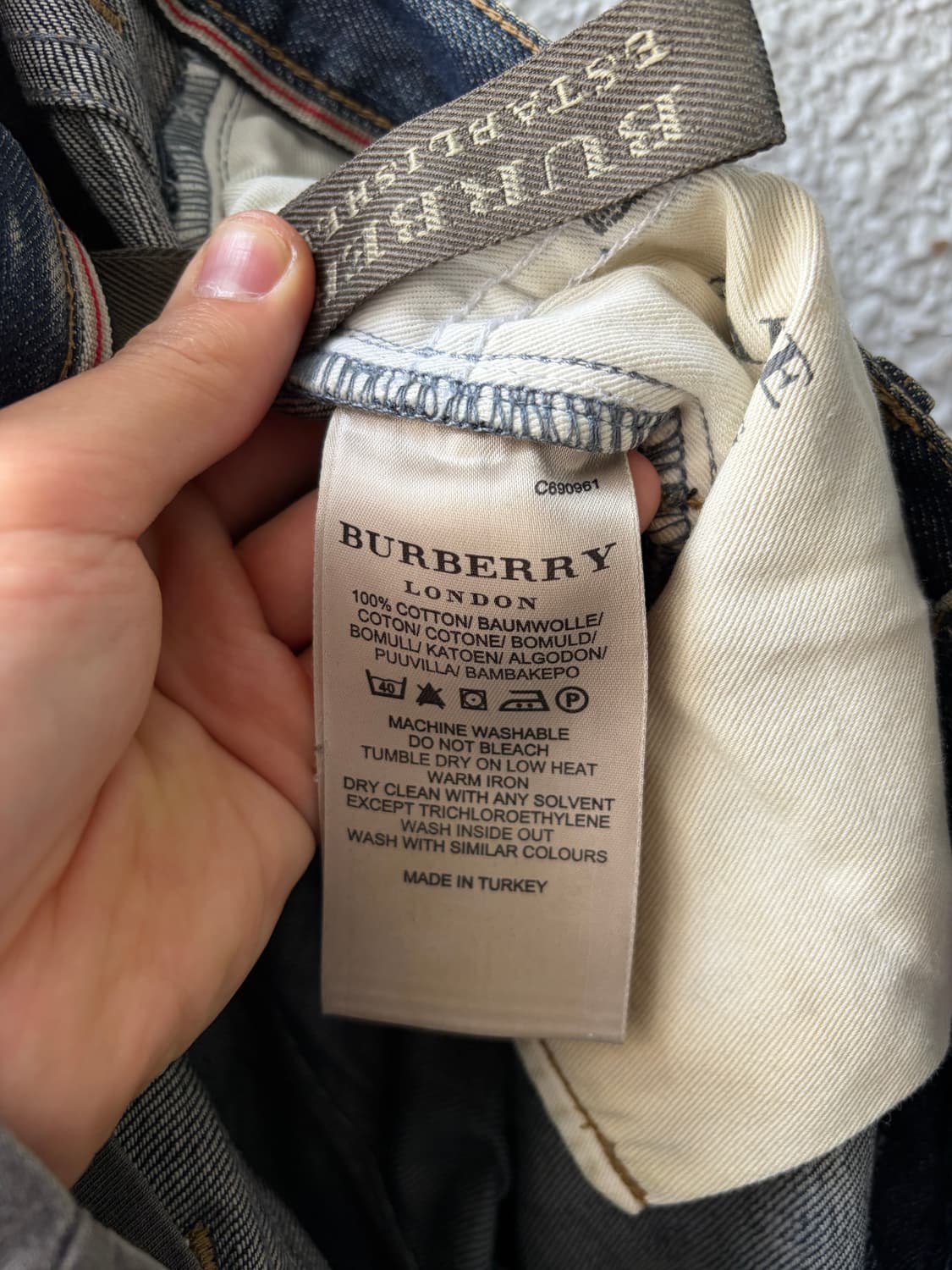 a272) 30 버버리 슬림핏 데님팬츠 상품이미지9