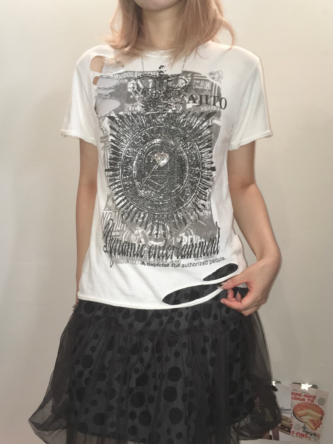 jpn vintage punk glitter half t shirt 상품이미지1
