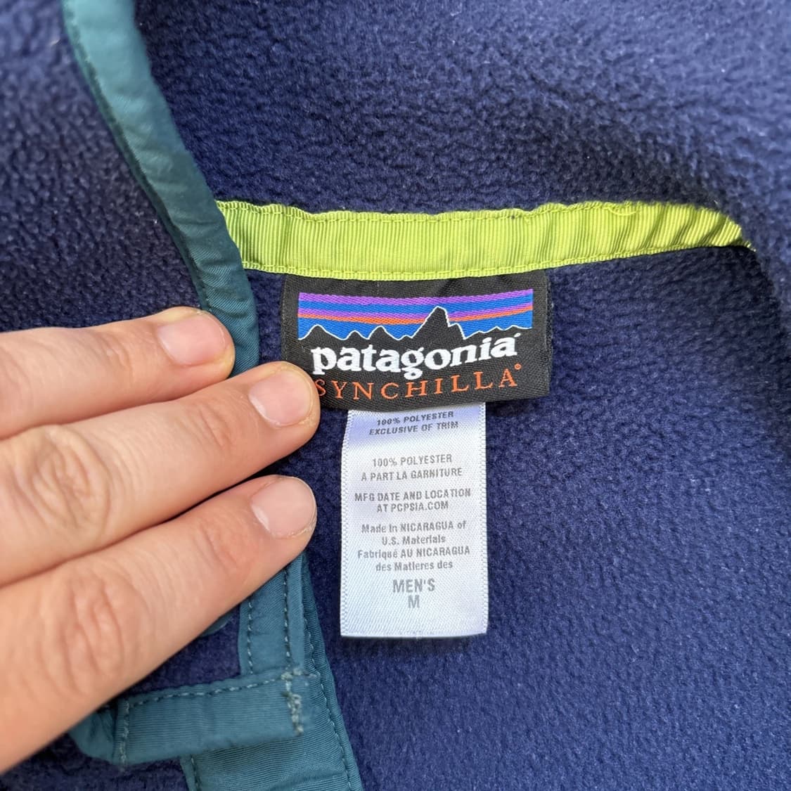 10s 파타고니아 신칠라 스냅-T 네이비/티얼 니카라과 상품이미지5