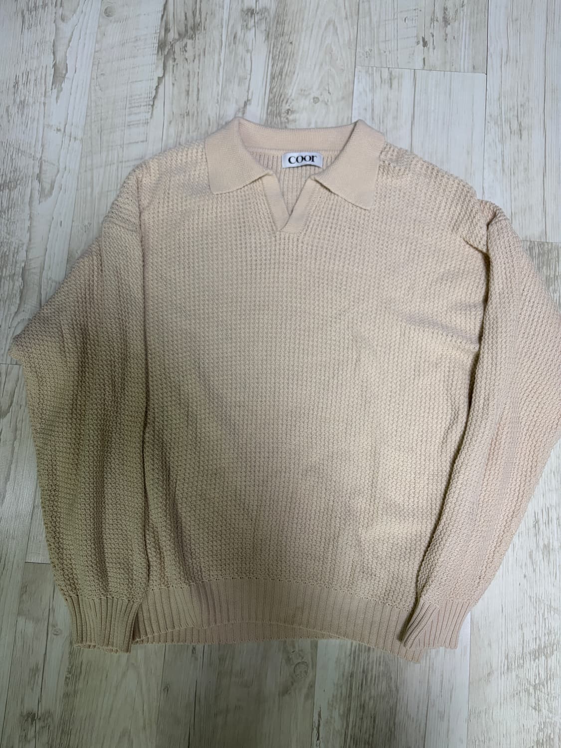 [S] 쿠어 COOR 카라넥 니트 베이지 상품이미지1