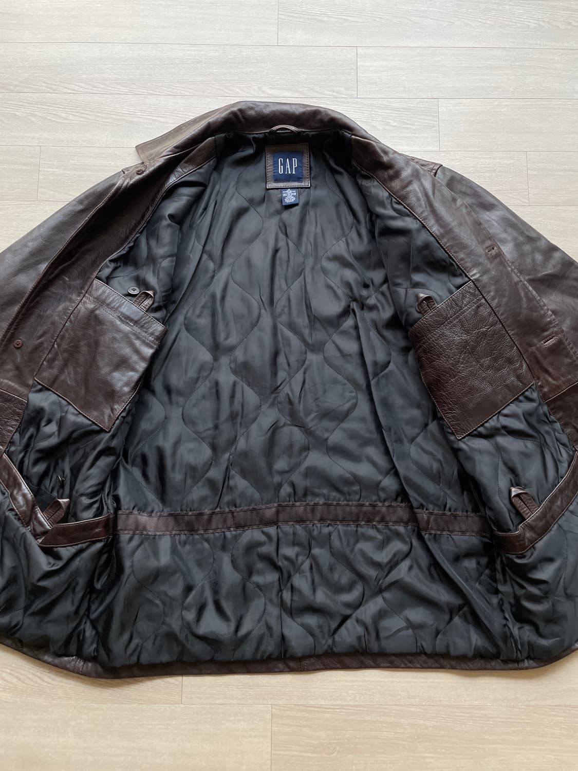 90s 올드갭 레더 카코트 브라운 gap carcoat 상품이미지5