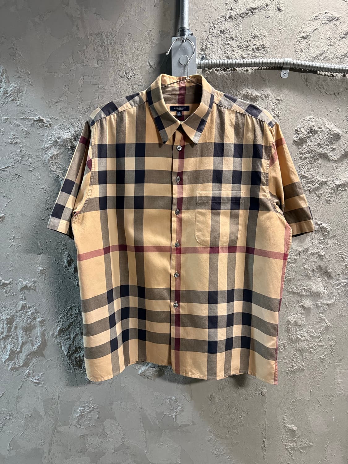 M 버버리 BURBERRY 런던 노바체크 반팔 셔츠 베이지 상품이미지1