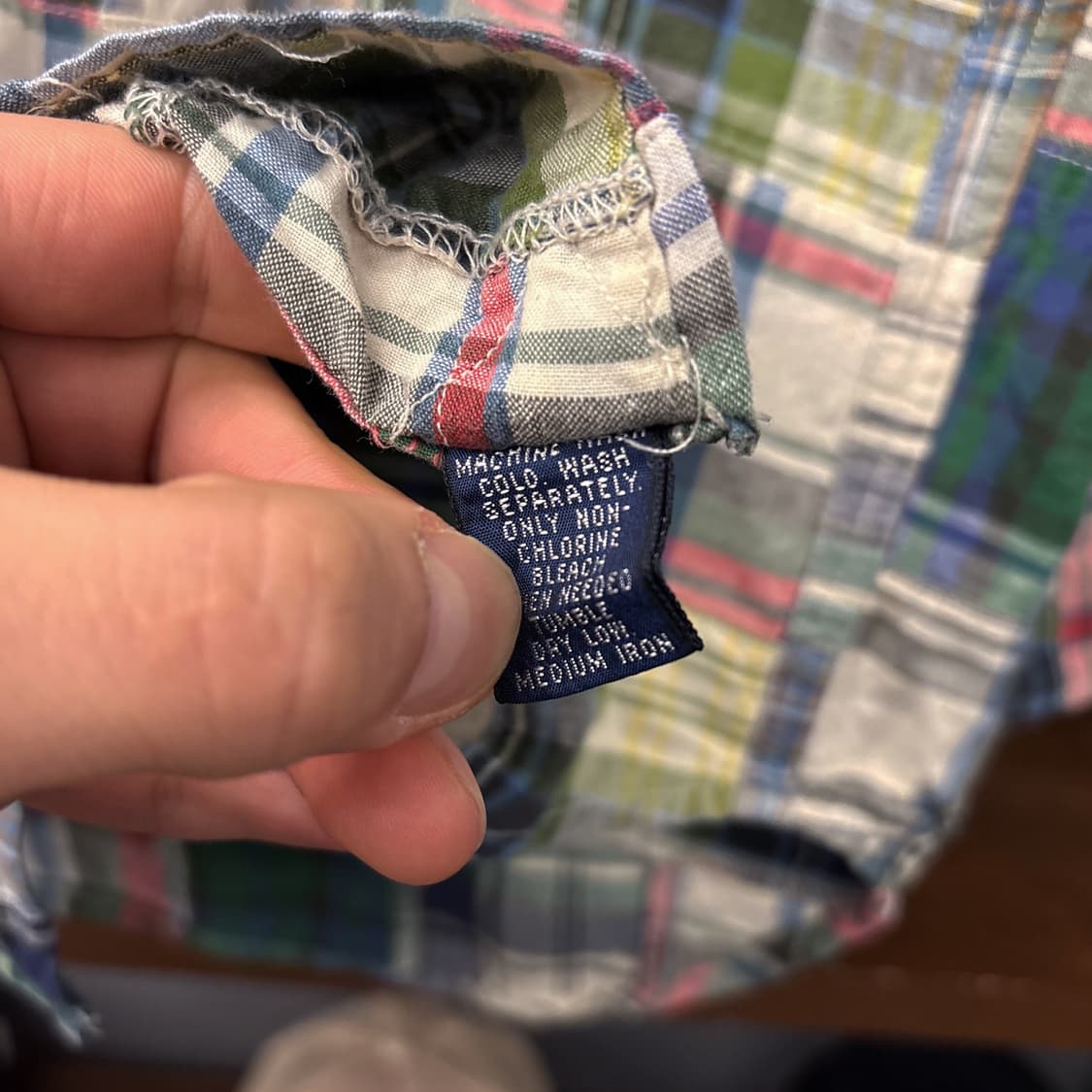 90s 폴로 랄프로렌 빈티지 마드라스 패치워크 버튼다운 셔츠 N874 상품이미지9