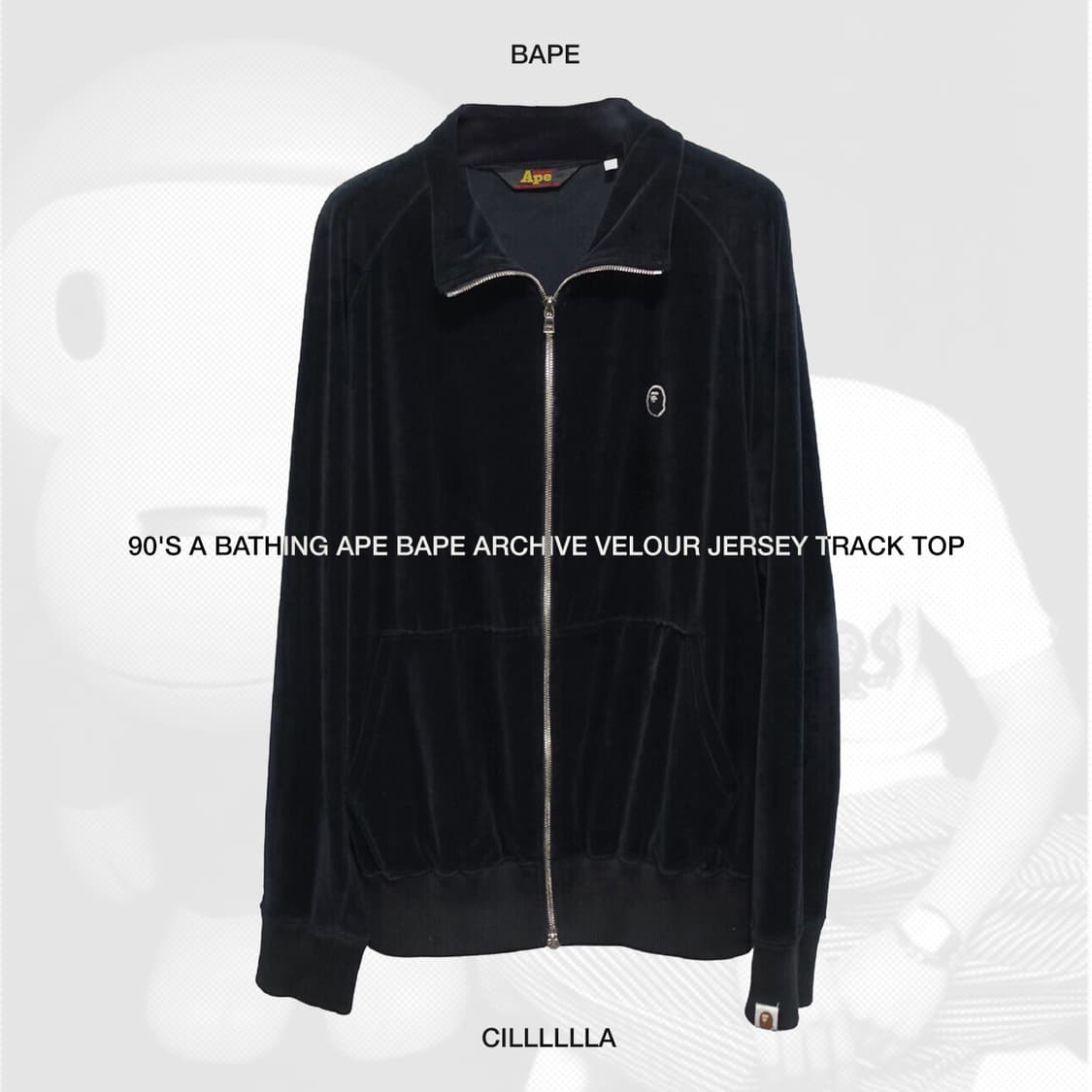[M]90'S BAPE ABATHINGAPE 베이프 아카이브 벨루어져지 상품이미지1