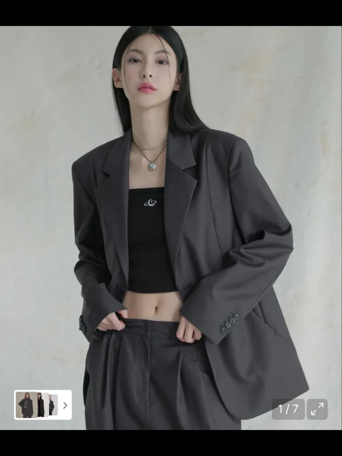 어반드레스 블레이저 자켓 차콜 S 새상품 상품이미지1