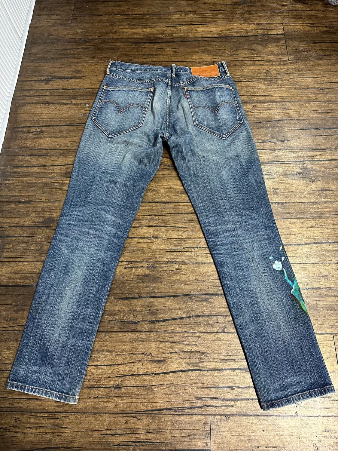 LeviS Premium 519 플라워 커스텀 페인팅 데님 팬츠 상품이미지5