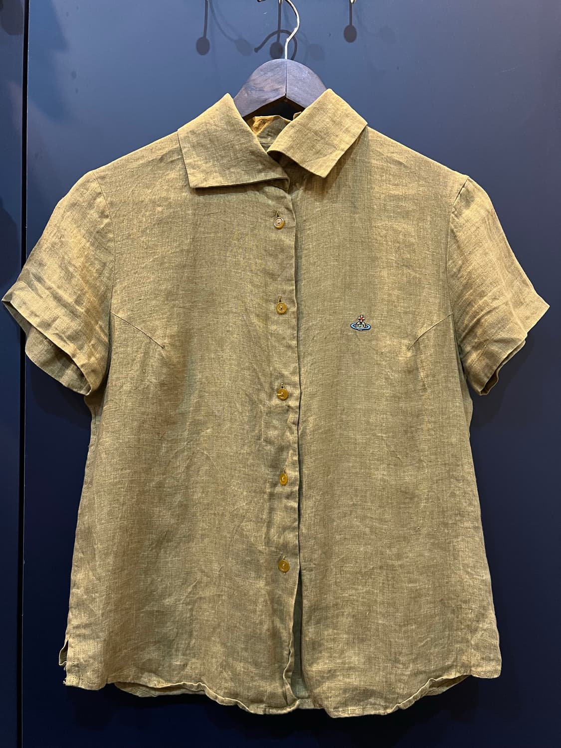 비비안 웨스트우드 레드라벨 린넨 반팔 셔츠 상품이미지1