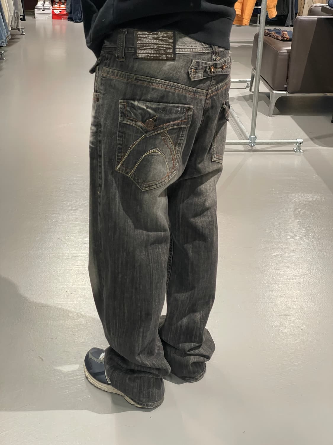 빈티지 흑청 스트레이트핏 데님 팬츠 상품이미지4