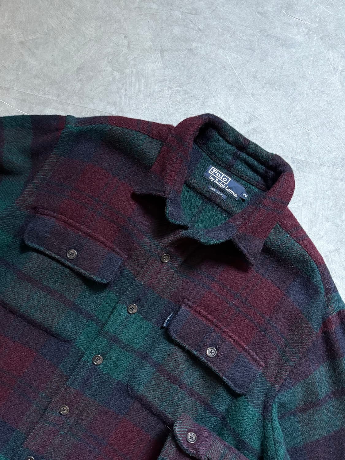 Polo 폴로랄프로렌 90‘s 울 투포켓 체크 셔츠 상품이미지2