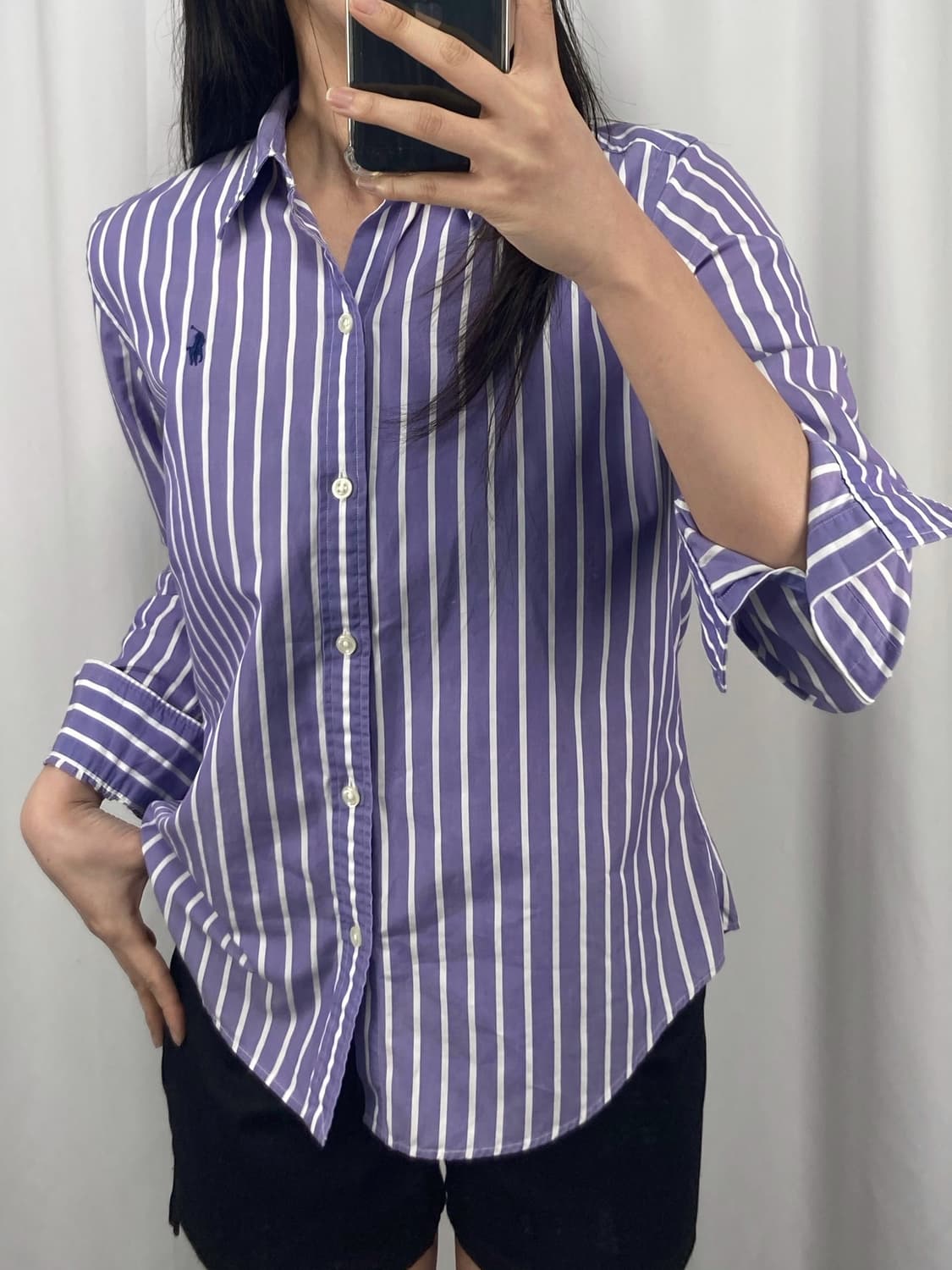 폴로 퍼플 스트라이프 셔츠 상품이미지1