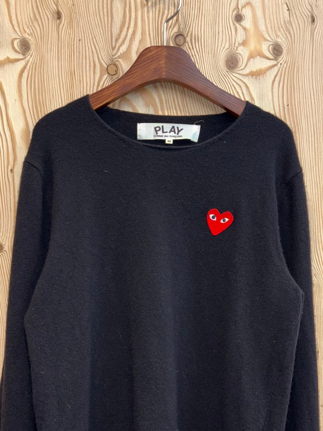 꼼데가르송 레드 하트 와펜 울 니트 상품이미지2