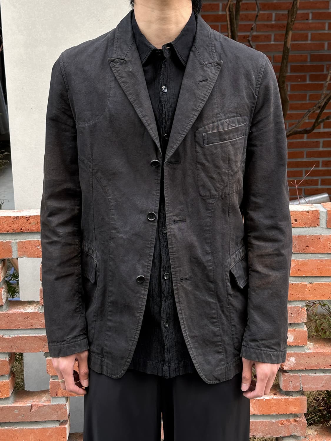 00's 꼼데가르송 옴므 하드페이딩 워크 자켓 꼼데 블레이저 상품이미지3