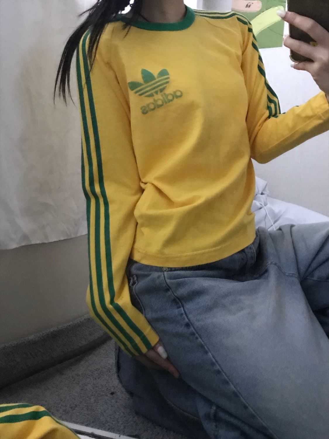 아디다스 00s 옐로우 삼선 롱슬리브 상품이미지4