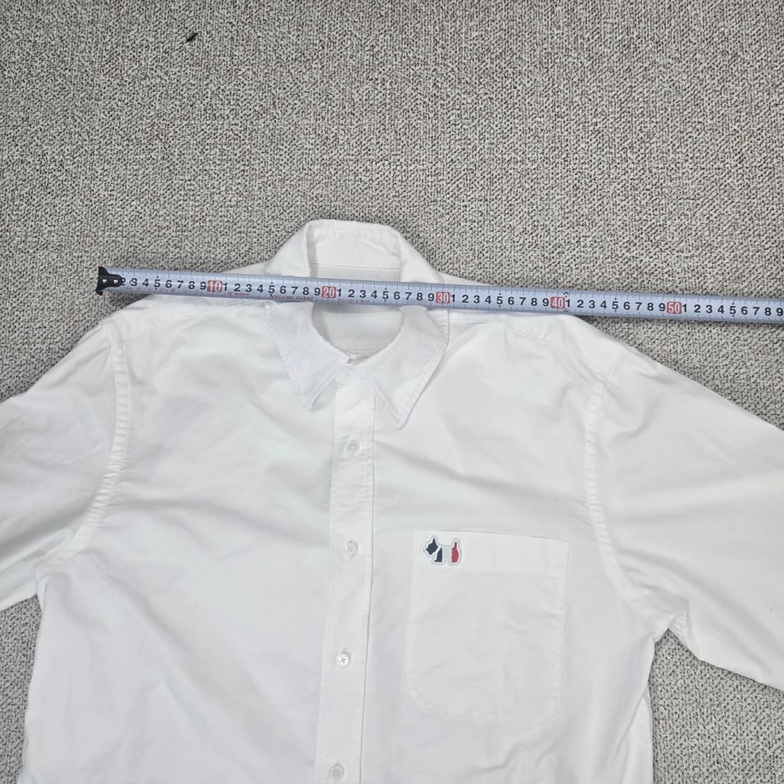0180.아가타 화이트 스코티  자수 포인트 셔츠L 상품이미지6