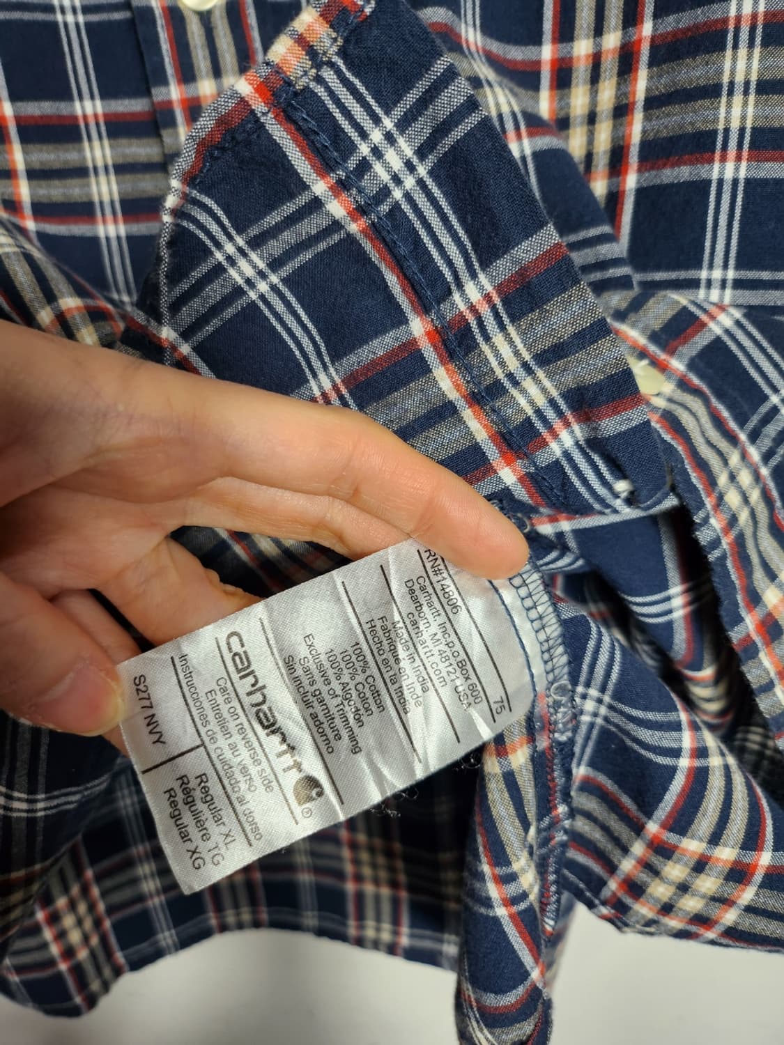 칼하트 체크 반팔 셔츠 상품이미지5