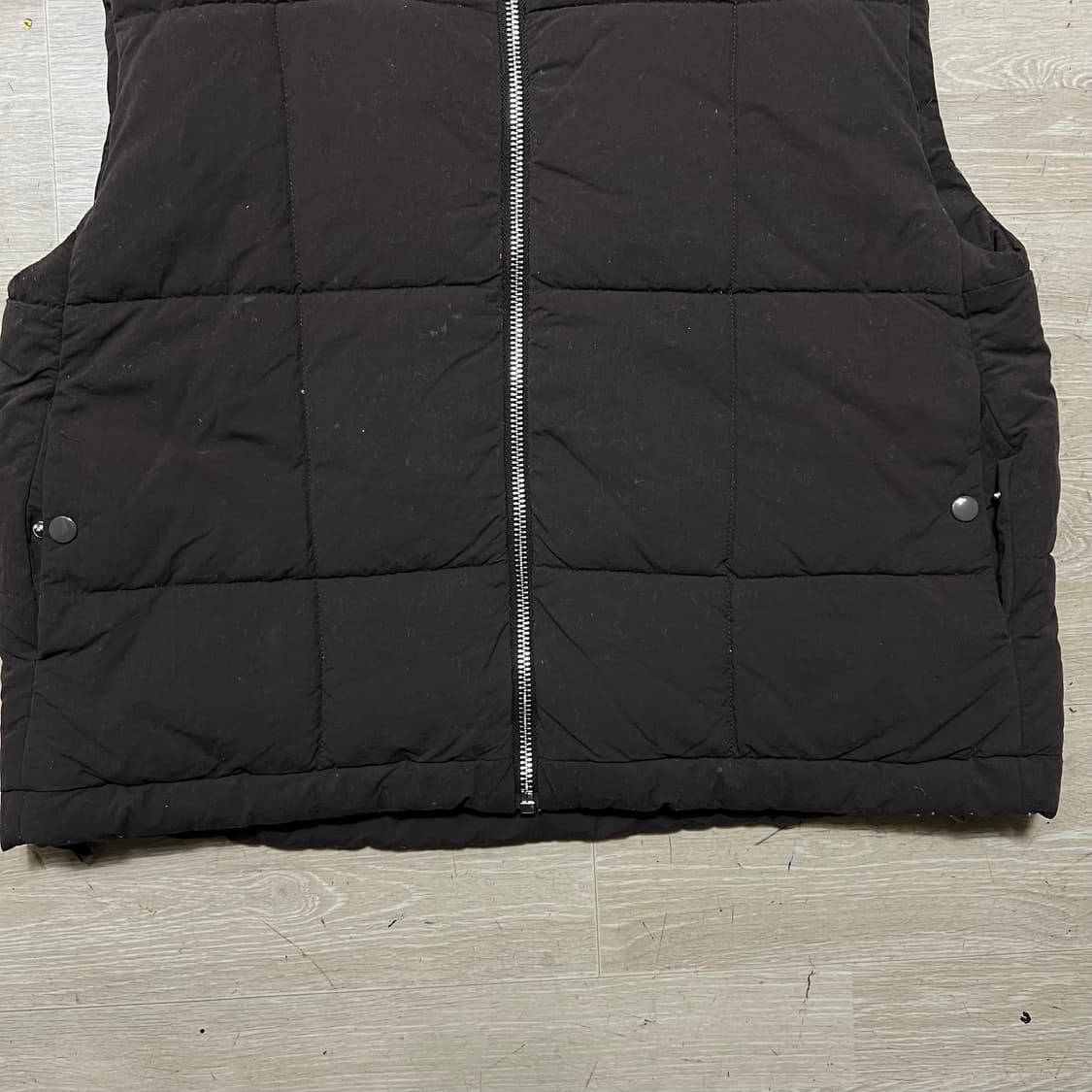 자라 다운 스탠드넥 퀼팅 패딩조끼 베스트 [브라운] M/95 상품이미지3