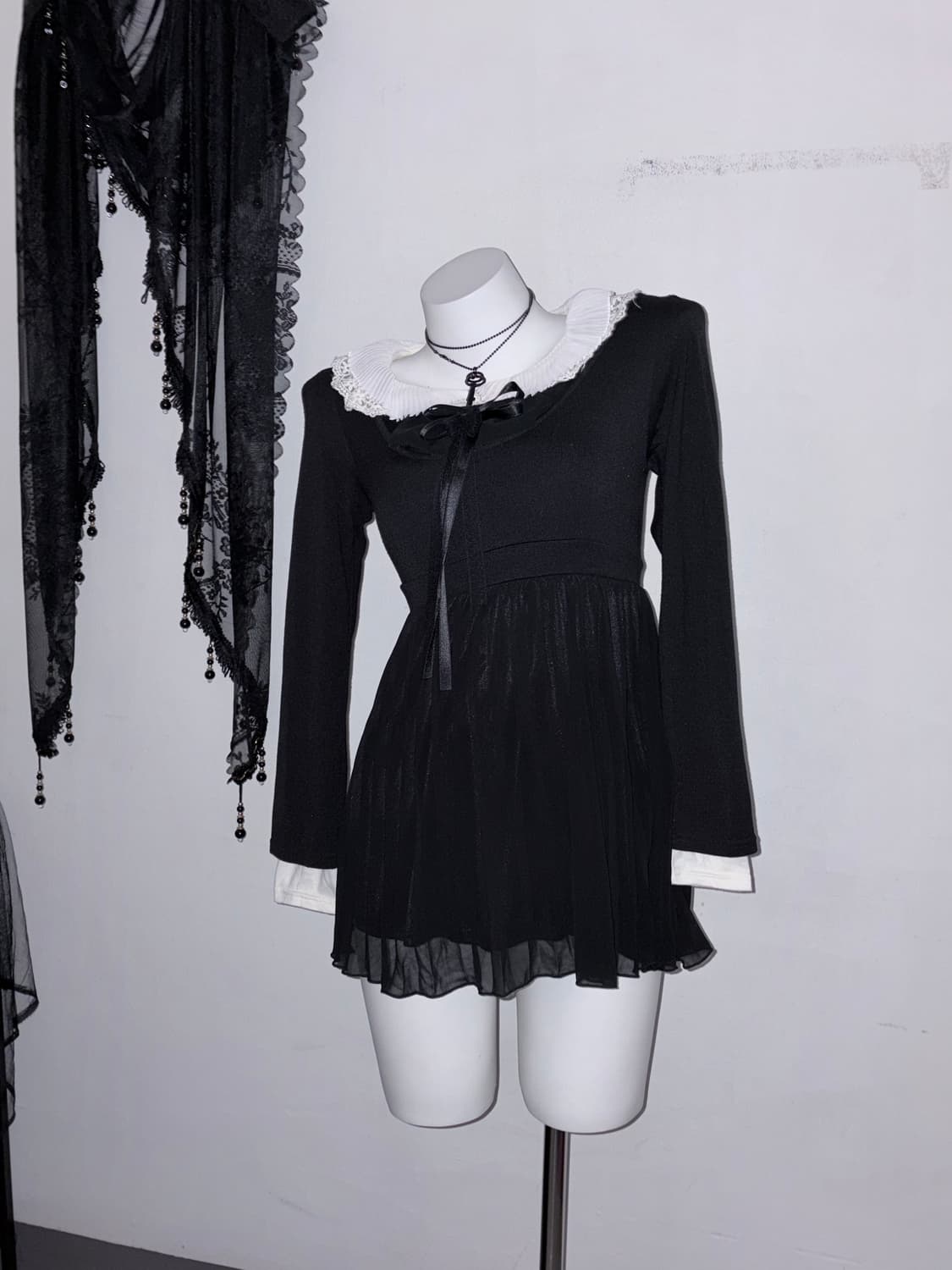 공겜여주 3피스 세트🖤 공포게임 고스 로리 고딕 로리타 원피스 프릴 상품이미지2