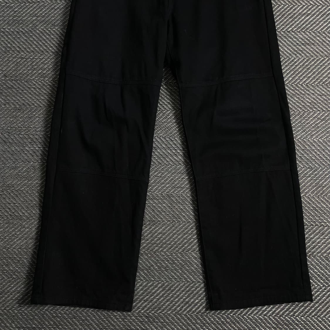 벌스데이 더블니 블랙 데님 와이드 핏 워크 팬츠o 3725 상품이미지2