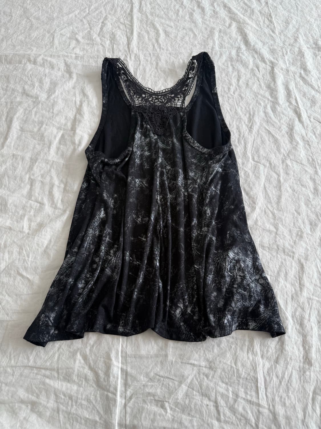 블랙 타이다이 펑크 락시크 크로쉐 슬리브리스 상품이미지4