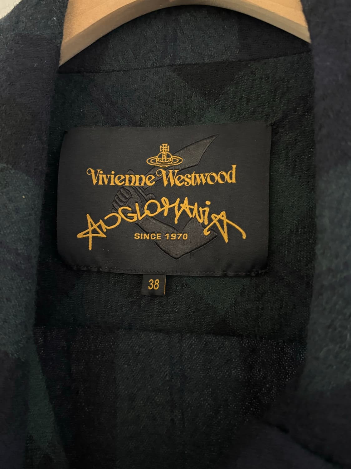 Vivienne Westwood 비비안웨스트우드 그린 체크 카라 울 코트 상품이미지7