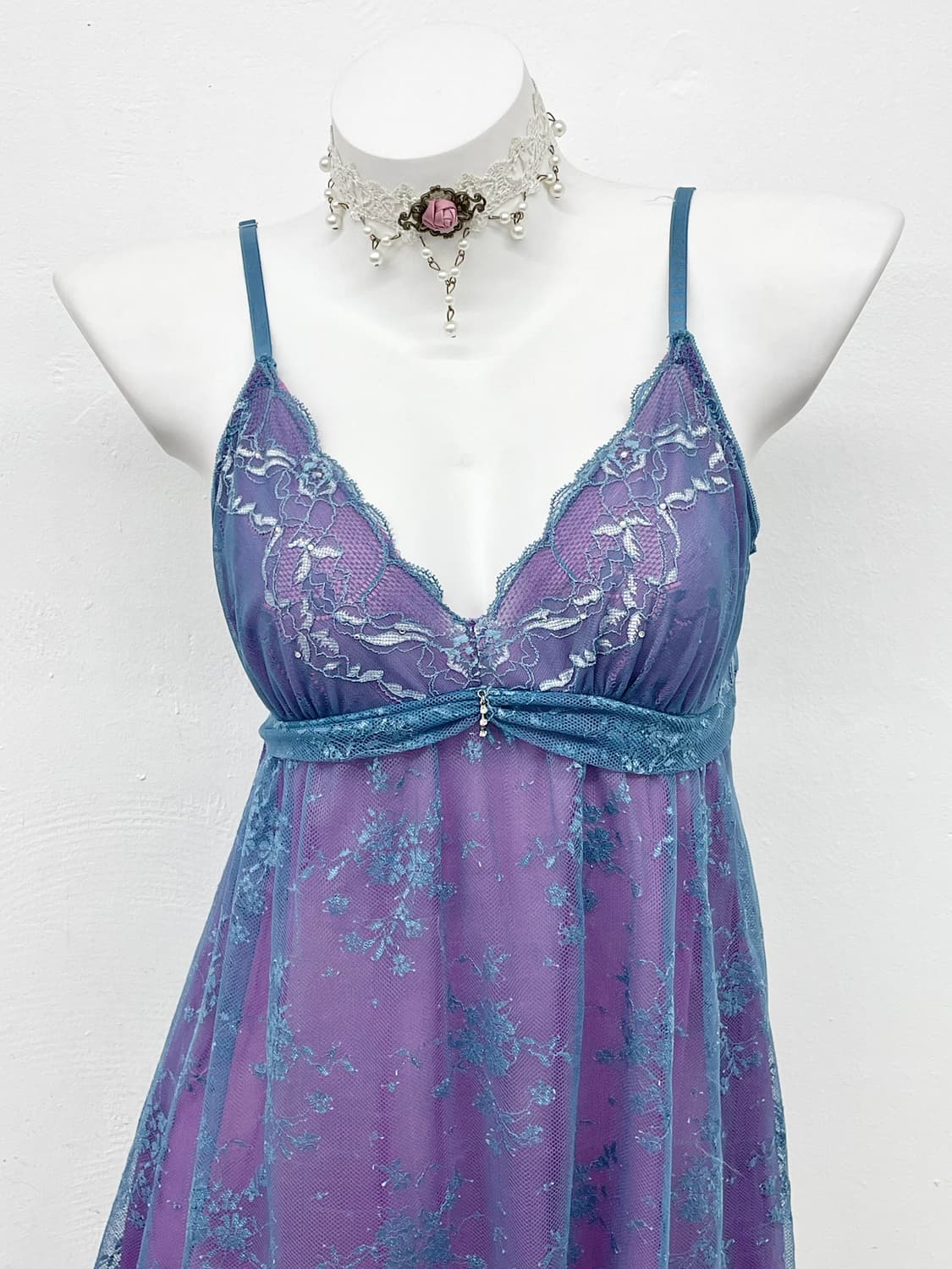 페어리 레이스 투톤 슬립 상품이미지2