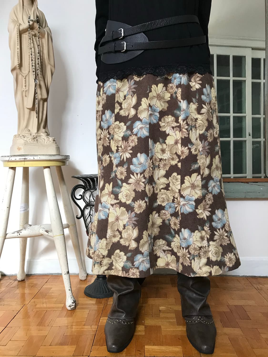vintage pattern skirt 상품이미지2