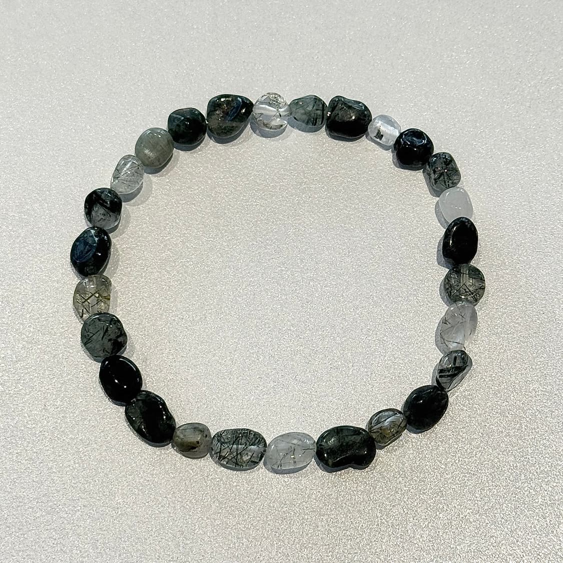 (핸드메이드) 천연 그린 루틴 퀄츠 수정 원석팔찌 상품이미지5