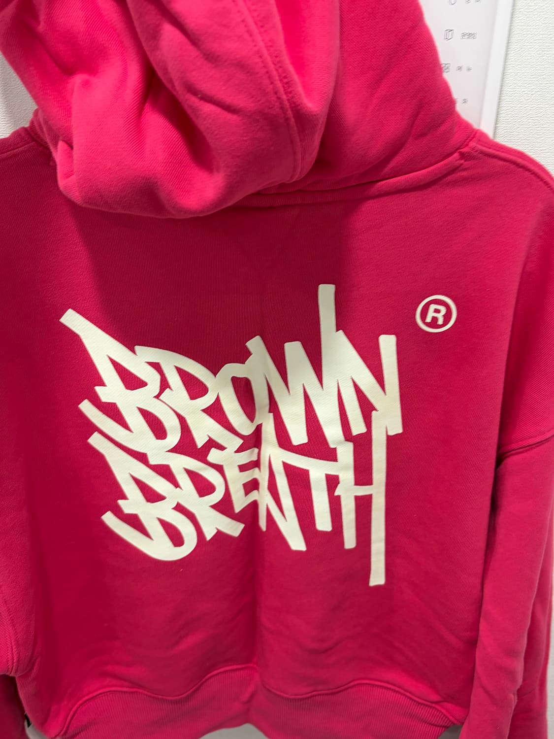 브라운브레스 핫핑크 크롭 후드티  상품이미지2