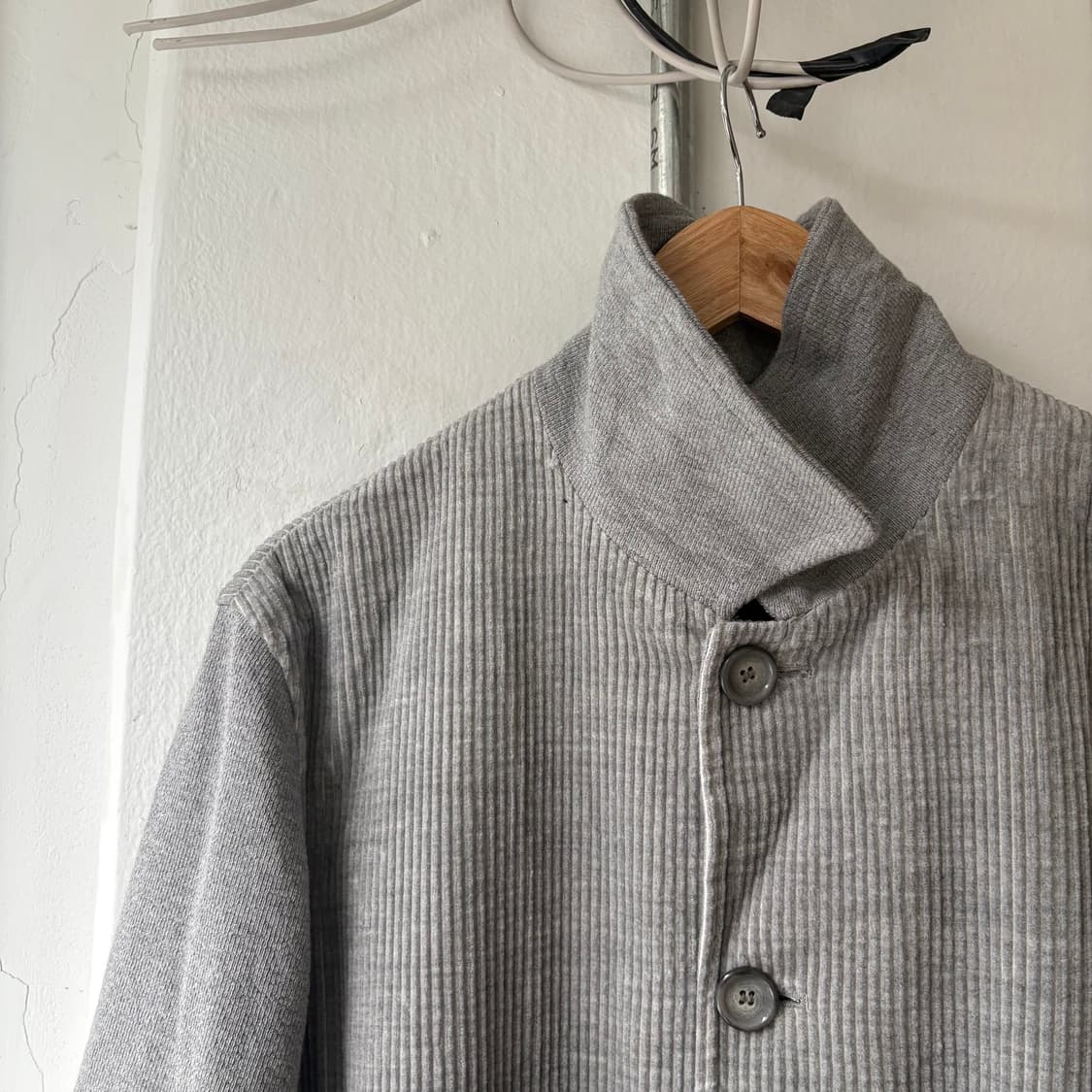 HAI SPORTING GEAR 그레이 코듀로이 & 스웻 믹스 자켓 상품이미지8