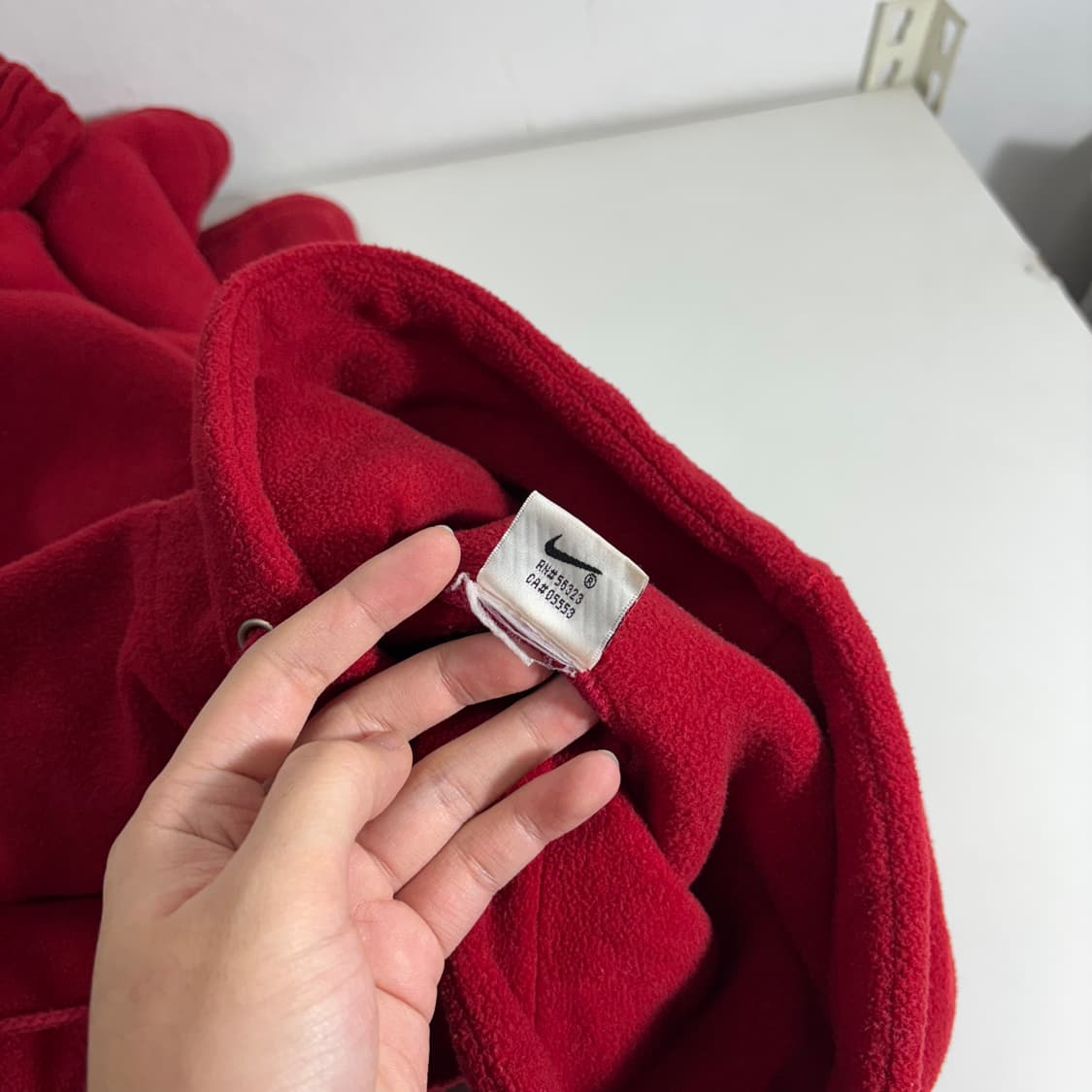 XL 나이키 버건디 후리스 후드티 상품이미지5