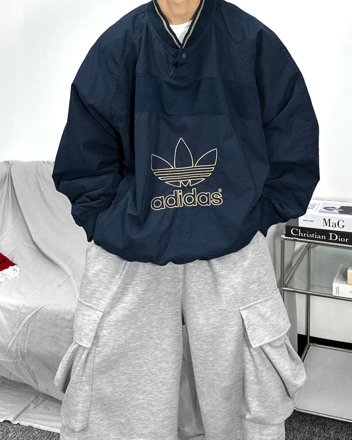 아디다스 네이비 빅로고 웜업 상품이미지2