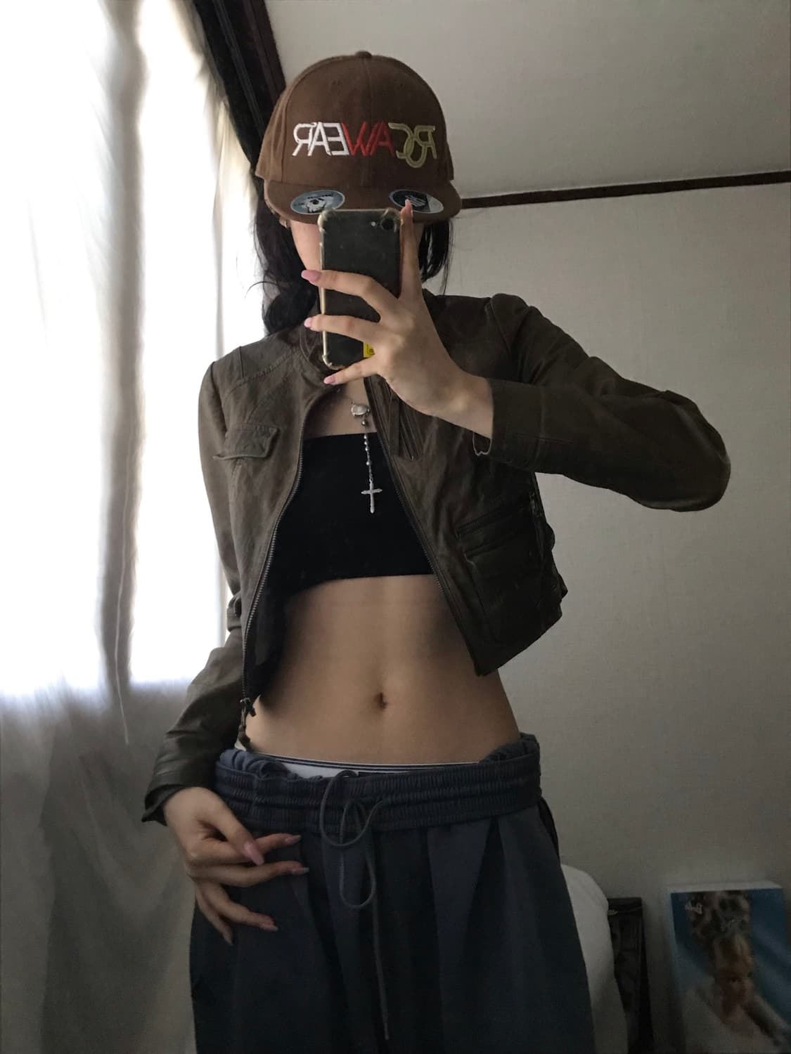 빈티지 넥버클디테일 레더자켓 상품이미지5