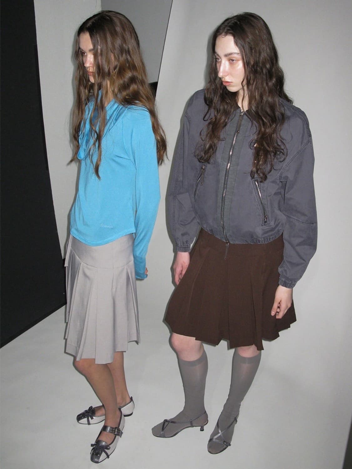 파르티멘토 벨티드 플리츠 스커트 브라운 상품이미지2