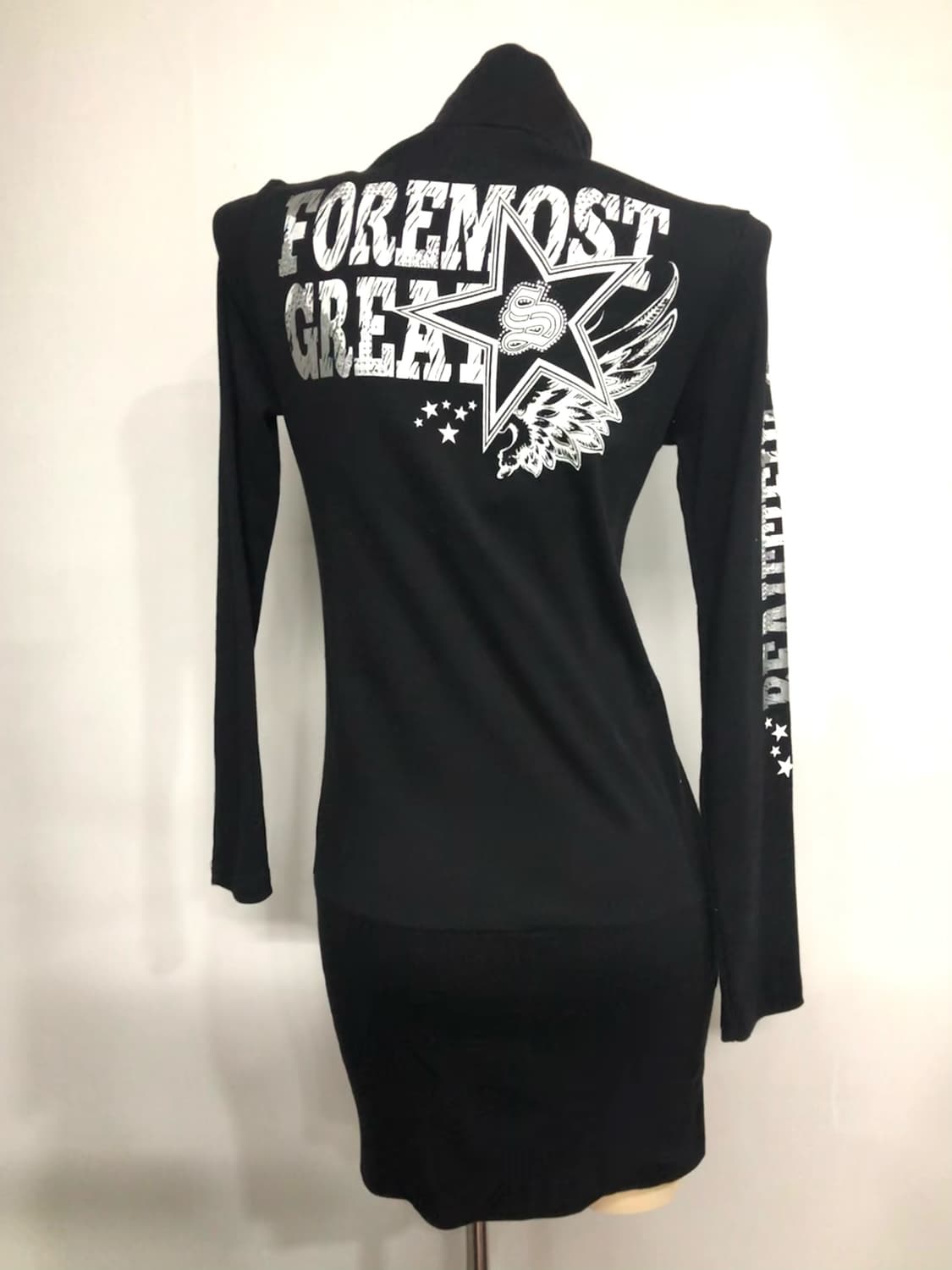 punk lettering zip-up one piece 상품이미지3