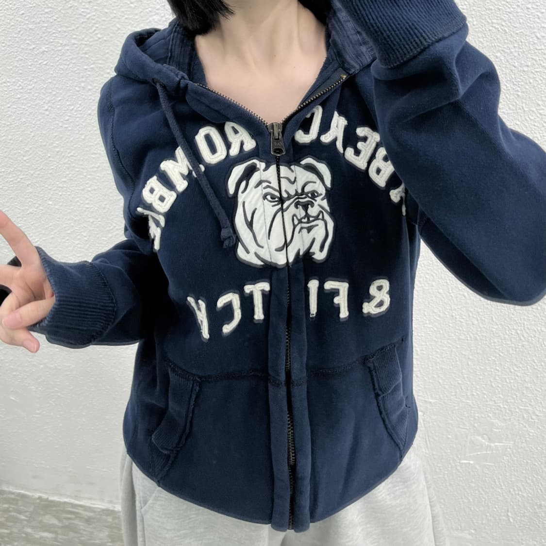 아베크롬비 불독 네이비 후드집업 M 상품이미지6