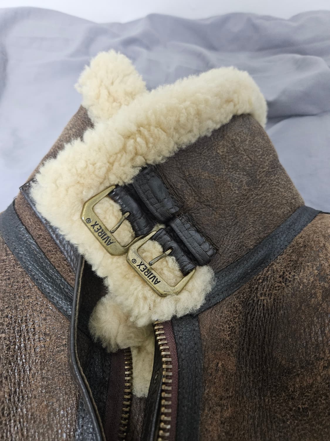 아비렉스 무스탕 가죽 자켓 38사이즈 상품이미지2