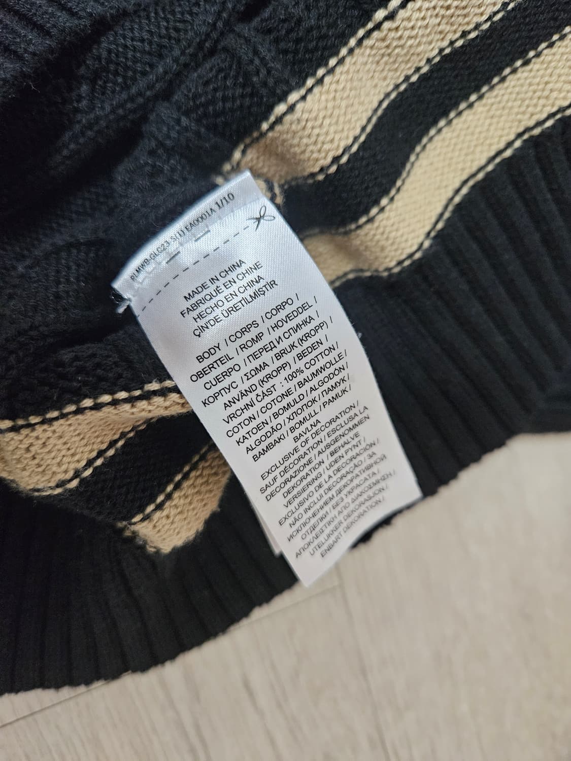 폴로 랄프로렌 케이블 브이넥 금장자수 니트 블랙라벨 m 상품이미지8